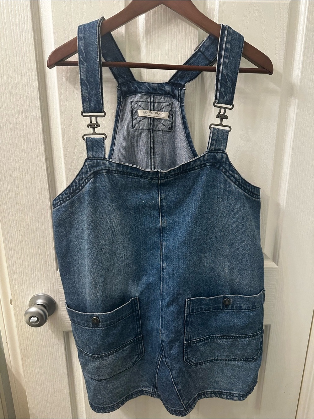 Free People We The Free Denim Overall Mini Dress / Romper – Blue